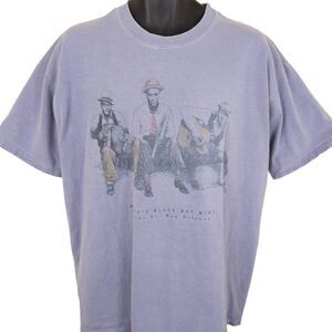 Vintage Bourbon Street Blues T Shirt Mens Size XL Purple 90s Music Made In USA